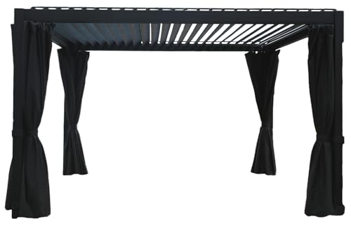 WEIDE - Vorhang-Set (4 TLG. mit Vorhangschiene) für Voll-Aluminium...