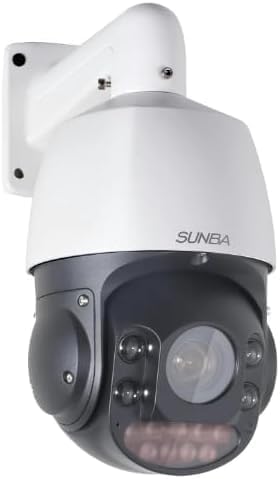 SUNBA 305-D4X PTZ PoE+ 3MP Mini IP Security Camera with Built-in Audio, 4X Optical Zoom, Auto Focus, Human-Shape Detection, Support TF Card, Indoor/Outdoor and Night Vision up to 150ft