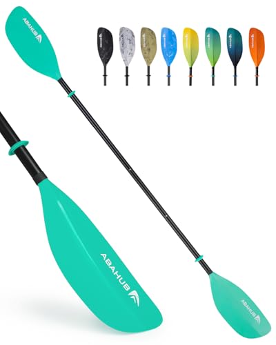 Abahub Adjustable Kayak Paddle 230-250 cm/90.5-98.4 Inches Floating Kayaking Oars Boating Oars Canoeing Oars Mint Green