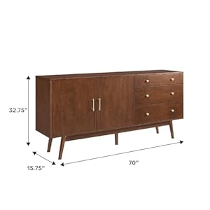 Walker Edison Mid-Century Modern Wood Kitchen Buffet Sideboard Entryway Serving Storage Cabinet Doors-Dining Room Console, 70 Inch, Walnut Walker Edison Mid Century Modern Wood Kitchen Buffet Sideboard Entryway Serving Storage Cabinet Doors Dining Room Console 70 Inch Walnut