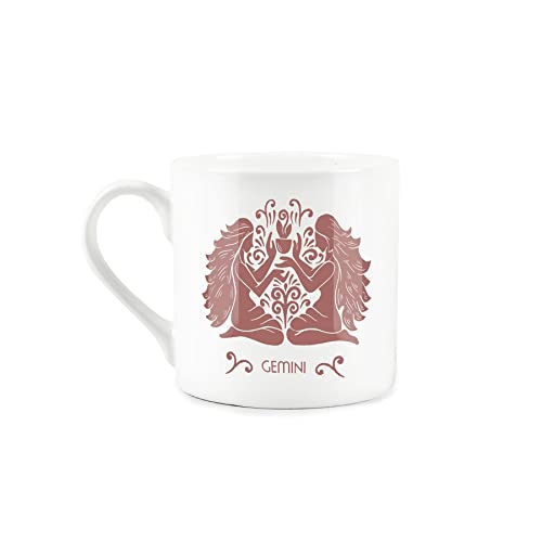 Purely Home Red Gemini Star Sign Mug - White Bone China Coffee/Tea Present Zodiac Gift, Red,white - Image 2