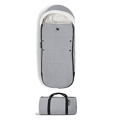 Babyzen Saco YOYO, Stone - Forro Polar y Capucha con cordón para Mantener Caliente al bebé - Incluye Bolsa para Viaje - Lavable a máquina