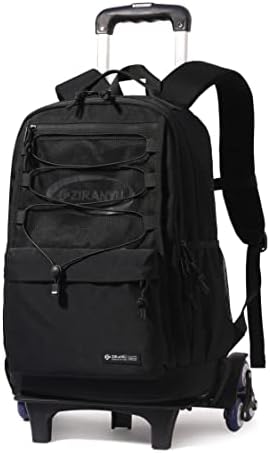 YJMKOI Solid Color Trolley Backpack for Girls-Boys Cool Middle School Kids Rolling BookBags Elementary School Bags with Wheels