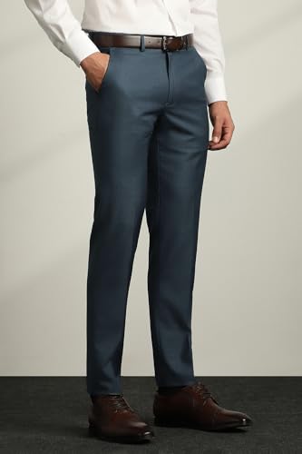Image of Van Heusen Men's Fashion Formal Mid Rise Slim Fit Premium Formal Trousers | Superior Comfort | Auto-Flex Waist Band | Soft Touch