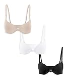 Sujetador Copa B, Push up, con Relleno. Abrochado Delantero. (Pack A:Blanco Negro, 85)