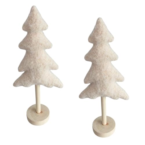 Shabby Landhausstil Weihnachtsdeko 20 Deko Tannenbaum aus Stoff auf Holzständer - Edle Weihnachtsdeko im...