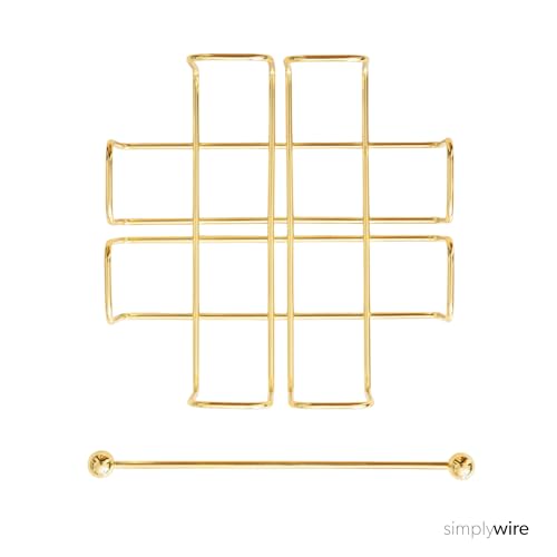 Miniatura 3 de Simplywire - Servilletero Servilletero Con Barra Con Peso - Acero Recubierto De Color Oro Claro