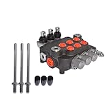 waltyotur Hydraulic Directional Control Valve, 3 Spool 21 GPM Hydraulic Loader Valve, SAE Ports, 3625PSI Double Acting Valve Directional Control Valve for Small Tractors Log Splitters