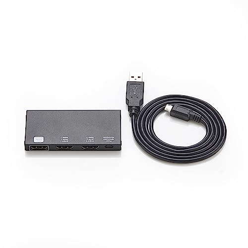 Image of Amazon Basics HDMI Splitter 1 in 2 Out for Dual Monitors, 4K@60Hz, Mirror Only, Black