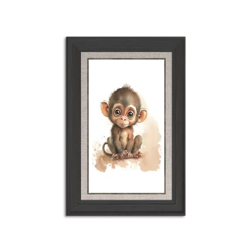 ?動物ポスター 装飾ウォールアート かわいいゾウ ライオン キリン タイガー ゼブラ モダンアート キャンバスポスター 保育園ウォール キャンバス絵画 寝室へのギフトに最適 壁飾り 秋の装飾 部屋飾り 木枠付きの完成品 (60x90cm(24x36in),