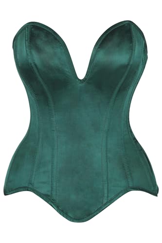 Image of Daisy Corsets Satin Overbust Corset Top for Women. Lingerie, Bustier, and Plus Size. Steel Boned Cincher - Zipper and Lacing