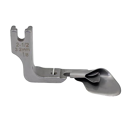 Fbshicung Industrial Curved Scroll Hemmer Foot #FB-189 HIGH Shank Hem Pull Tube Presser Foot Compatible with Brother JUKI CONSEW Singer (1/8