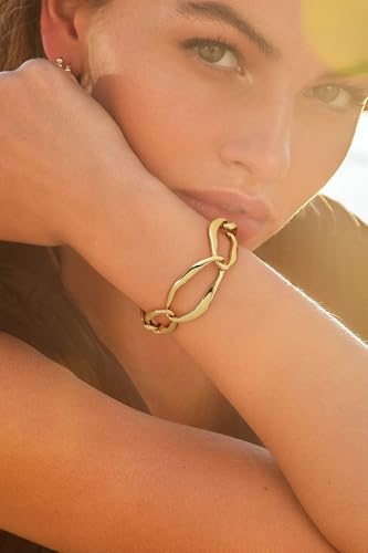 Gold Chain Bracelets for Women Chunky Gold Chain Link Thick Geometric Minimalist Statement Bracelet for Wrists Fashion Jewelry2