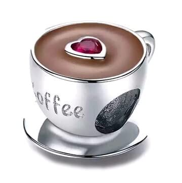 Mar's Design's - Charm tazza da caffè con cuore, regali originali da donna, in argento Sterling, regali per la tua sposa originali, ciondoli Pandora, Taza con Cristal, Argento sterling, Argento Mar's Design's - Charm tazza da caffè con cuore, regali originali da donna, in argento Sterling, regali per la tua sposa originali, ciondoli Pandora, Taza con Cristal, Argento sterling, Argento