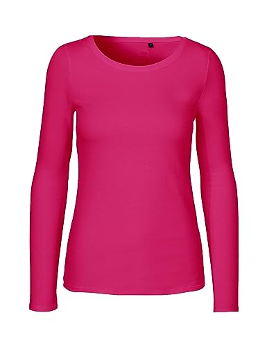 Green Cat Damen Langarmshirt, 100% Bio-Baumwolle. Fairtrade, Oeko-Tex und Ecolabel Zertifiziert, Textilfarbe: pink, Gr.: L