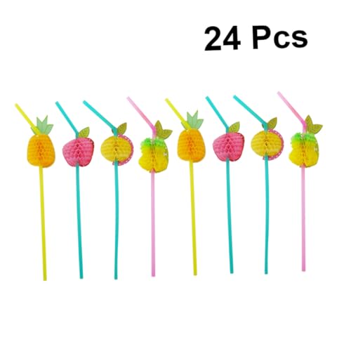 FOMIYES 24 pitillos plásticos 3D desechables coloridos miniatura 7