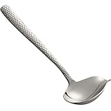 Acier inoxydable, fait avec de l'acier inoxydable de qualité cuisine. Ainsi, cette petite louche est performée résistante à rouille.