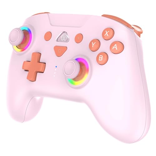 Subsonic – Mando para Nintendo Switch/Switch 2 - Mando Switch inalámbrico bluetooth con LED, vibración y giroscopio - Rosa