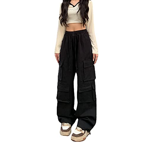 Cargo Pants Women High Waisted Streetwear Casual Pants with 10 Pockets Relaxed Fit