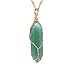 Produktbild JDGEMSTONE Green Aventurin Geburtstag Gold Anhänger Halskette natürlichen Kristall Edelstein handgefertigte religiöse Boho Schmuck für Frauen Mädchen Geschenke für Frau Freundin Männer Weihnachten Geb