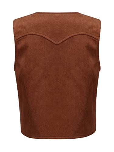 Boys/Girls Cowboy Jacket Waistcoat Kids Cowgirl Vest Medieval Renaissance Cowboy Outerwear Tops3