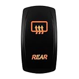 Interruptor basculante naranja de 12 V-24 V, resistente al agua, 20 A, luz ámbar, apto para coche, barco, ATV, autocaravana, autocaravana ‌(REAR DEFROST)