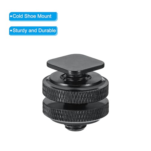 Soporte de zapata caliente 3/8 para cámara PATIKIL adaptador flash negro paquete de 2 5