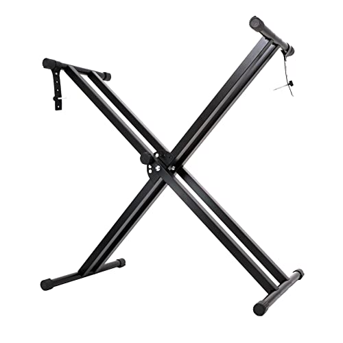 BePrincess Keyboard Piano Stand Adjustable X-type Universal Keyboard Instrument Stand with Locking Straps