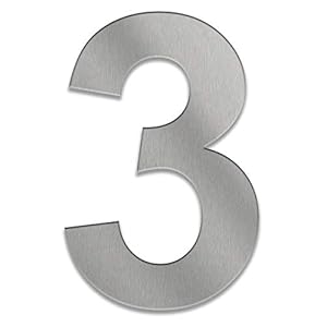 Zalafino Edelstahl Hausnummer 3 Anthrazit Design