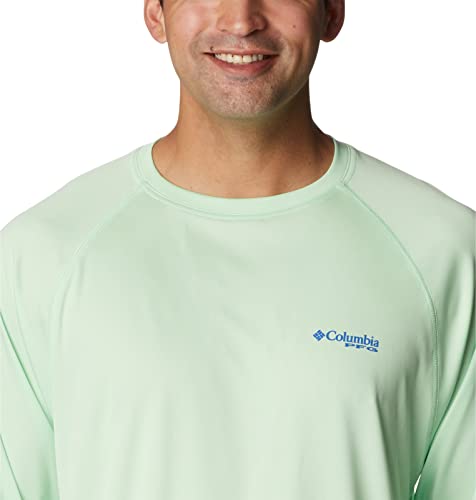 Columbia Men's Terminal Tackle Long Sleeve Shirt, Key West/Vivid Blue Logo, X-Large #TOP6