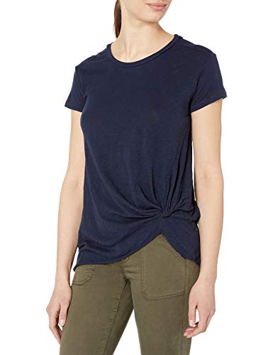 Stateside Women's Slub Jersey Twist Front Short Sleeve Tee, Navy, M