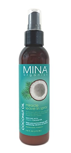Coconut Oil Miracle Leave In Spray 5.8 ounce (Paraben FREE) by Mina Organics