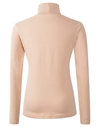 Image of Women's Soft Cotton Turtleneck Top Basic Pullover Sweater