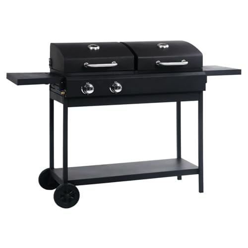 Gecheer Kombigrill Grill Barbecue 148,5 x 53 x 101,5 cm (B x T x H) mit 2...