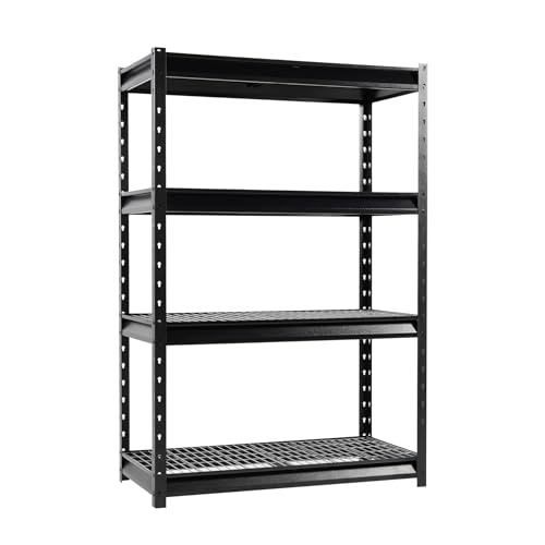 Shuntong The Atlas 48" W Heavy Duty Garage Shelving Unit Load 12000 Lbs, Metal Shelves for Storage, Adjustable All Steel Industrial Rack, 48" W x 24" D x 72" H, Black -  ATLAS482472-4H3000