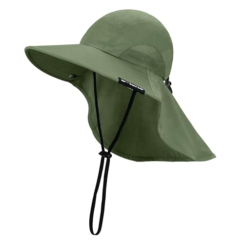 Image of Solaris Sun Hat with Neck Flap, UPF 50 Sun Protection Lightweight Sun Cap for Men Women, Wide Brim Hat for Fishing Hiking