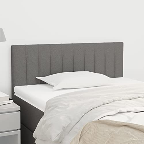 Yunovire Cabecero gris oscuro de 90 x 5 x 78/88 cm, tapizado en altura ajustable, cabecero para somier de cama, cabecero resistente con patas de madera, cabecero acolchado para dormitorio