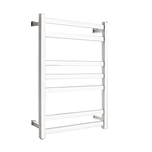 WQPMNYG Toallero eléctrico de Pared con 7 Barras cuadradas, toallero Inteligente de Acero Inoxidable, 80 W (cableado Blanco)