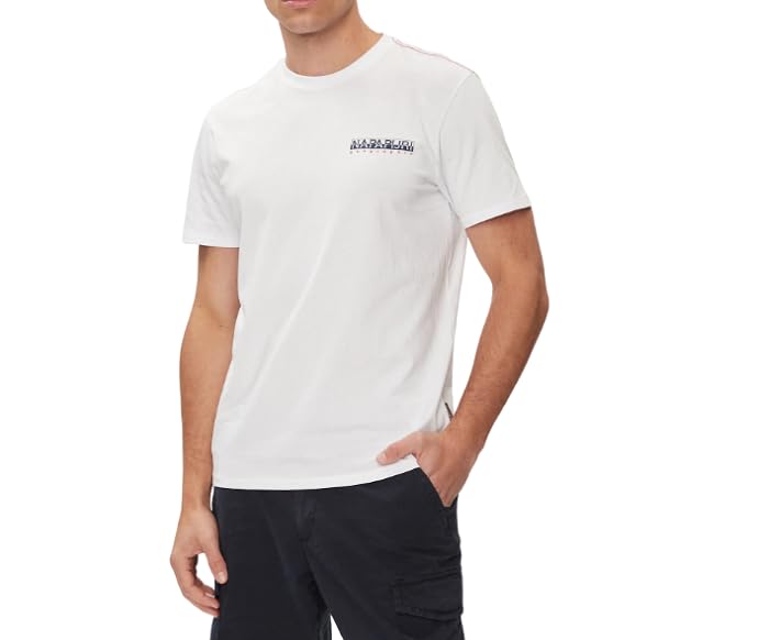 NAPAPIJRI NP0A4HQN0021 S Gras męski t-shirt bawełniany biały