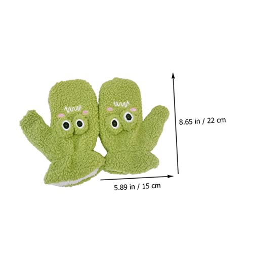 Homoyoyo 1pair Cartoon Frog Gloves for Boy Girl Warm Mitts Moderate Thickness for Easy to Accessories for Boys and Girls2