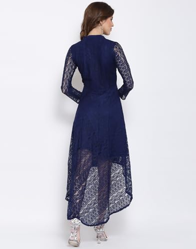 Image of Women's Russel Net Fit & Flare Dress, Trend with High Low Stylish Western Look