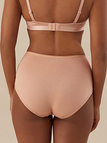 Image of NYKD NYP036 Cotton High Rise Full Coverage Full Brief for Women Pack of 3 Ultrasoft Exposed Waistband