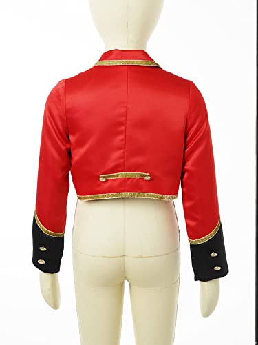 Jeeyjoo Unisex Girls Boys Long Sleeve Front Zipper Tassels Marching Band Uniform Majorette Costume Jacket Top Type B 12 Years #TOP6