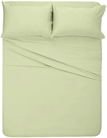400 Thread Count Sheets Full Size Bed Sheets-100% Long Staple Soft Egyptian Cotton SheetSet, 4 Piece Set-Upto 15" Deep Pocket-Pure Egyptian Cotton Bed Sheets Set ( Solid Sage )