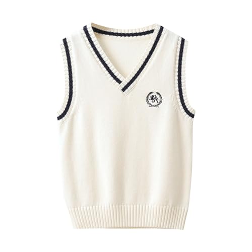 Kids Boys' V-Neck Sweater Vest School Uniform Clothes for Teen Girl Soft Comfy Pullover Trendy Preppy Knitted Waistcoat Vest