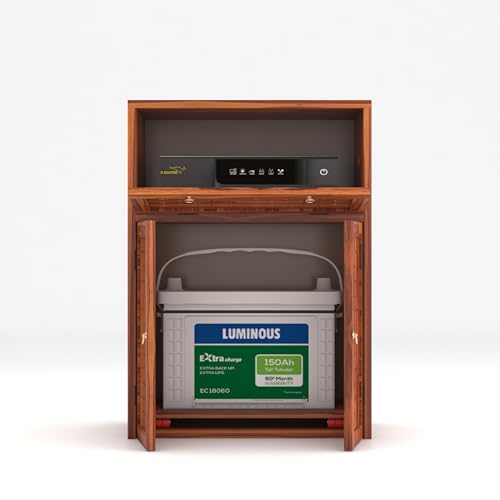 Image of Solid Wooden Inverter Battery Cabinet | Single Battery Box | Wooden Inverter Battery Cabinet | Battery Box | Sheesham Wood, Standard (Natural)