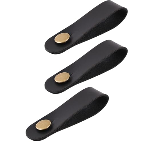 Ipetboom Correa para Mástil de Guitarra de Cuero Negro Soporte para Correa sin Atar Compatible Ukelele...