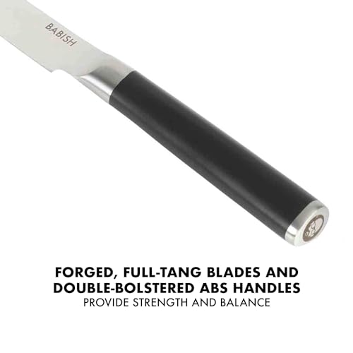 Image of Babish 5-Inch Forged Utility Knife - High-Carbon 1.4116 German Steel Full Tang Kitchen Knife for Precision Cutting and Durability