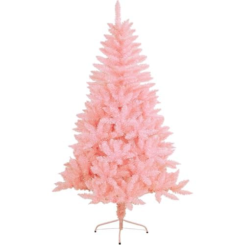 Azorex Árbol de Navidad Artificial Material PVC Soporte de Metal 150/180/210/240cm (Rosa, 150CM)