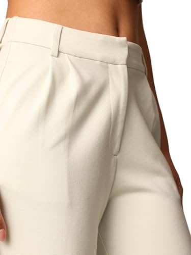 Image of ONLY Women's Relaxed 'Desk-to-Dinner' Straight Fit High Rise Stretch Everyday Trousers | Formal Pants for Women